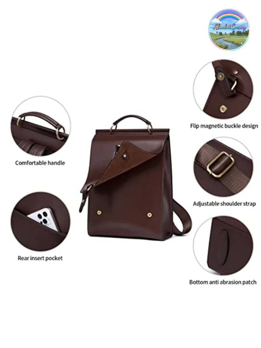 Genuine Leather Backpack Purse Travel Shoulder Bag Anti-Theft Daypack